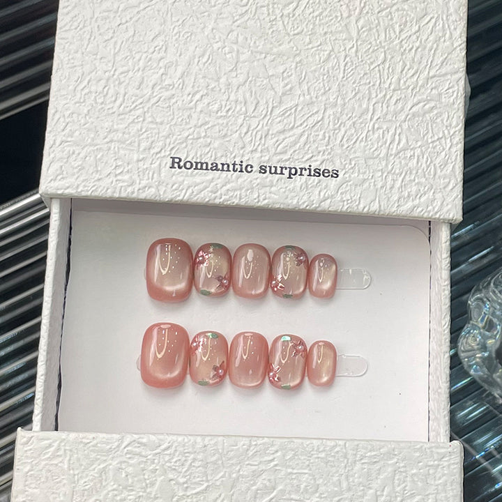 Romantisches Blumen Press-On Nagelkunst Set