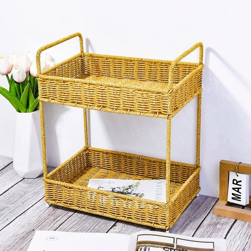Multi-Tiered Rattan Aufbewahrungsständer Karnz
