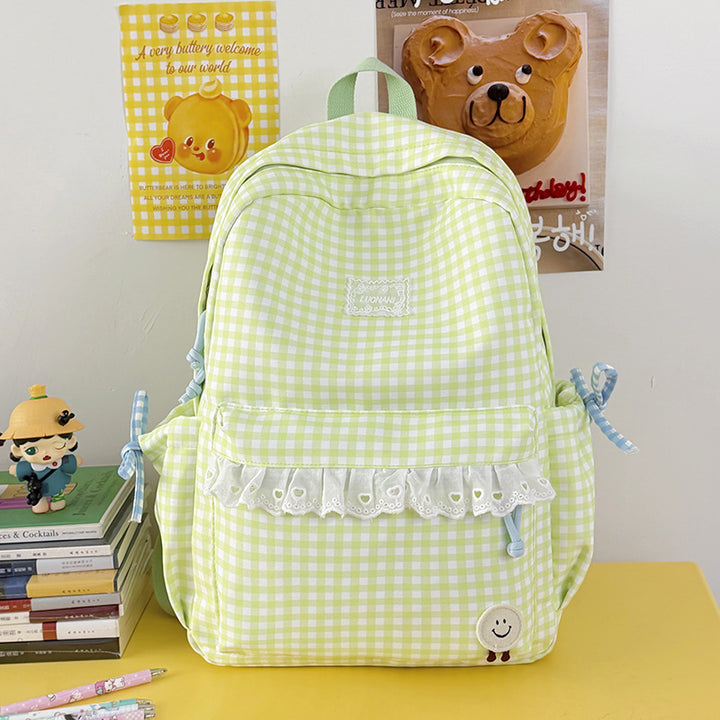 Süßer Gingham-Print-Rucksack Karnz