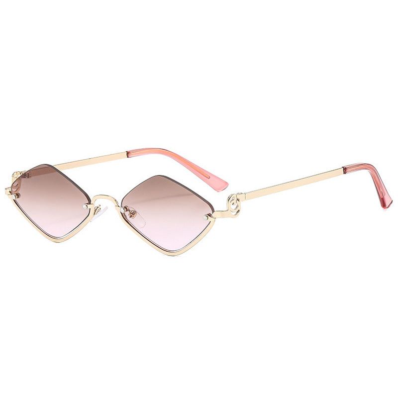 Damen trendy quadratische Sonnenbrille mit filigranem Metallrahmen Karnz