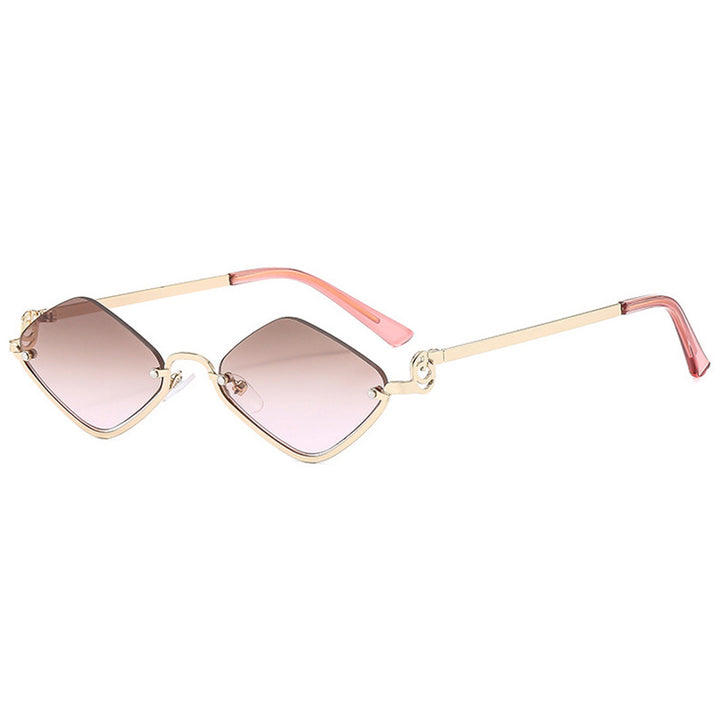 Damen trendy quadratische Sonnenbrille mit filigranem Metallrahmen Karnz