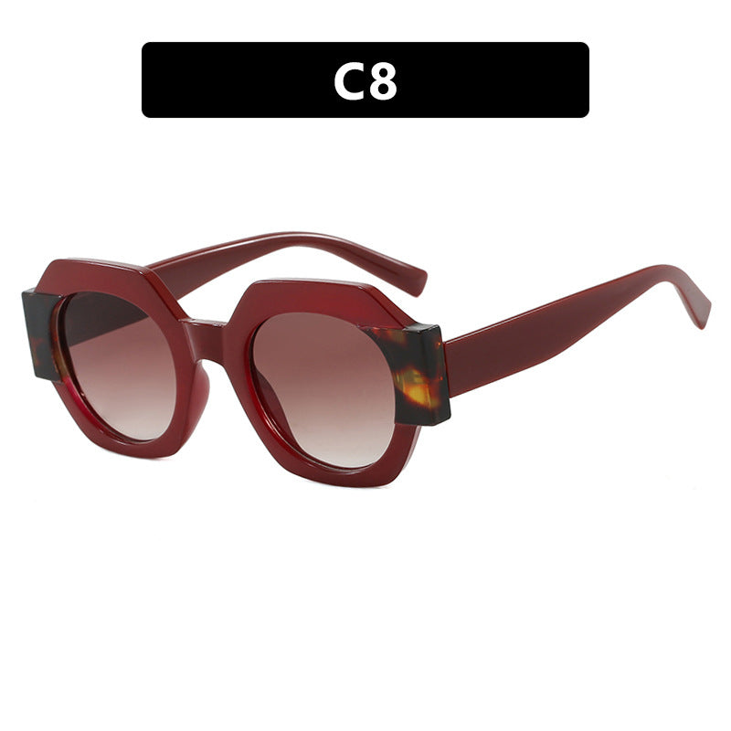 Damen trendige Sonnenbrille im hexagonalen Design Karnz