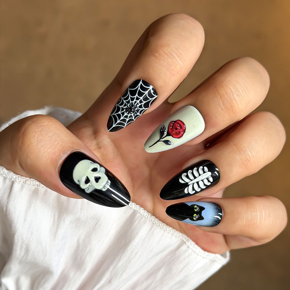 Halloween-Themen Dekorative Press-On Nagel Set Karnz