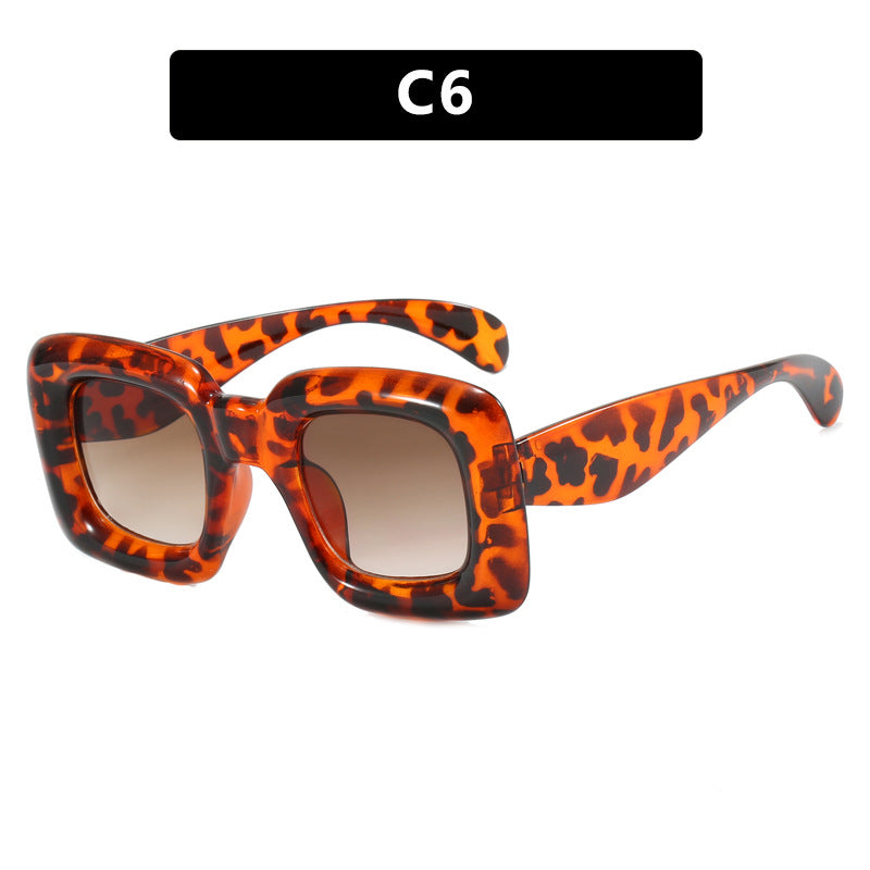 Damen stilvolle quadratische Sonnenbrille mit breitem Rahmen Karnz