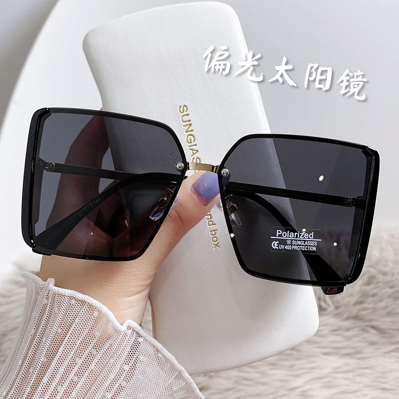 Damen Oversized quadratische Sonnenbrille mit polarisierten Gläsern Karnz