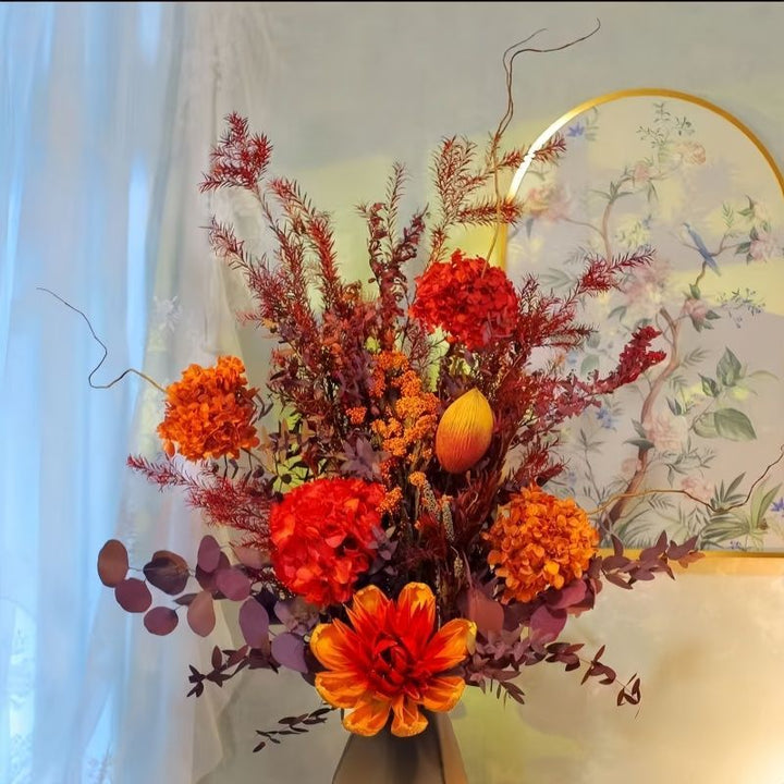Exquisite Trockenblumen-Tischdeko