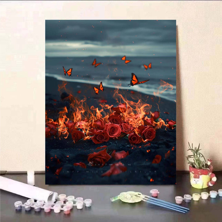 Floral Fantasy Malen nach Zahlen Wandkunst Karnz