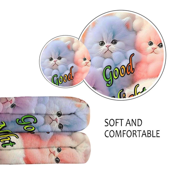Plüsch Katze-Themen Fleece-Decke
