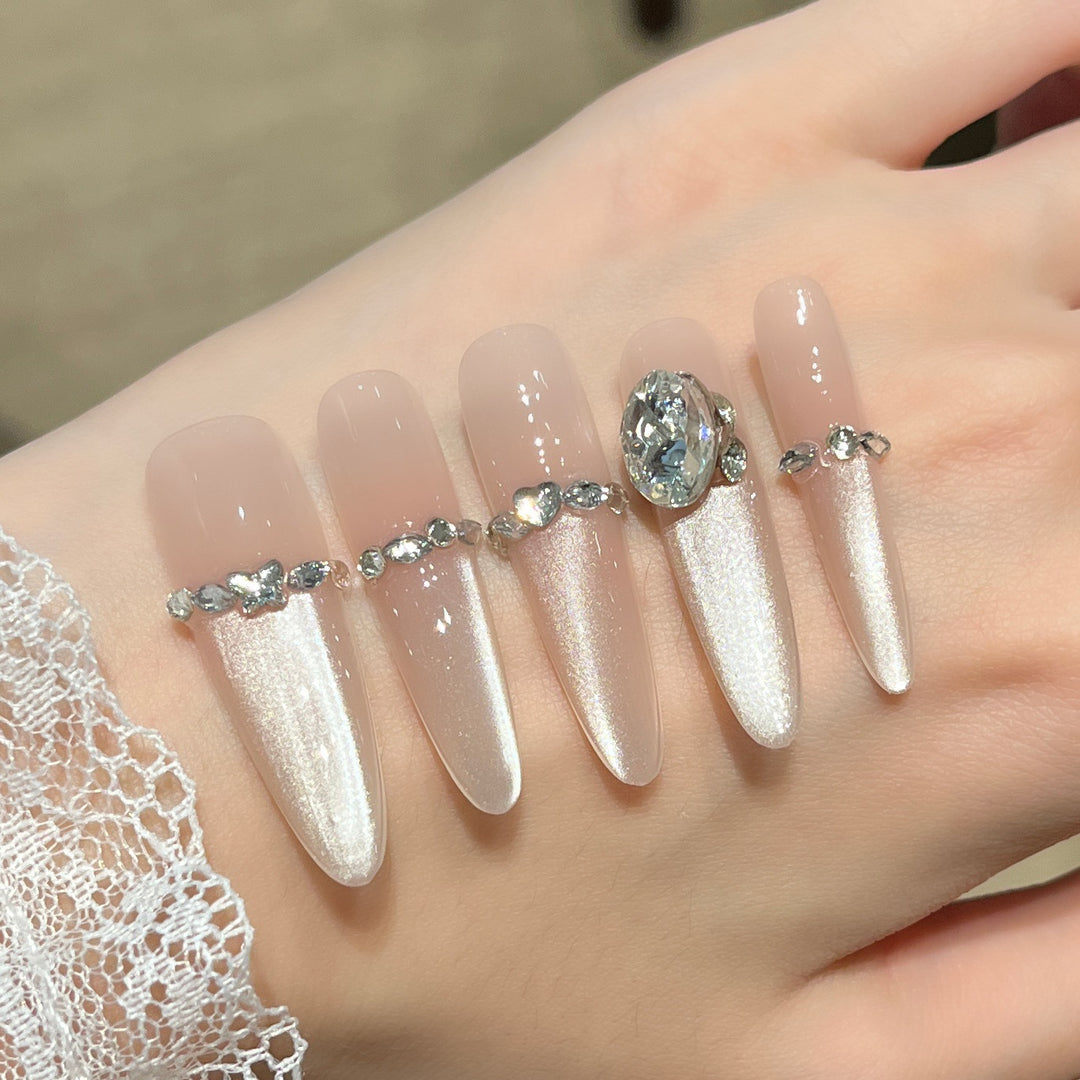 Luxus mit Strass verziertes Press-On-Nail-Set Karnz