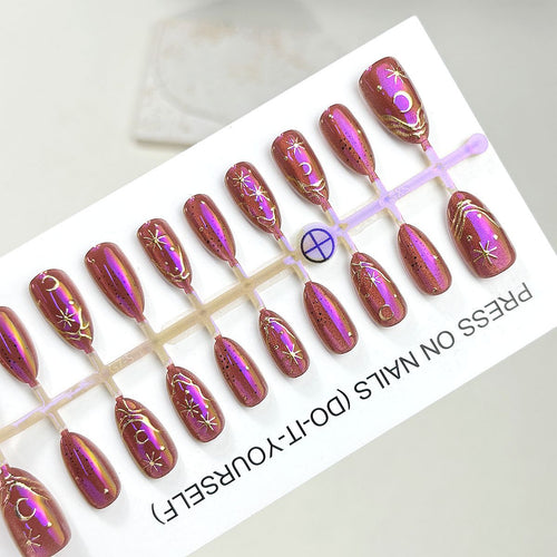 Himmlisches Thema Press-On Nagelset Karnz