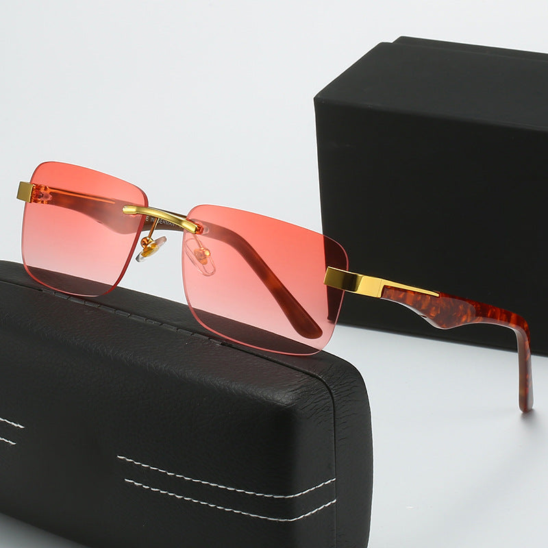 Damen modische Halbrahmenbrille mit elegantem Metall- und Kunststoffmix Karnz