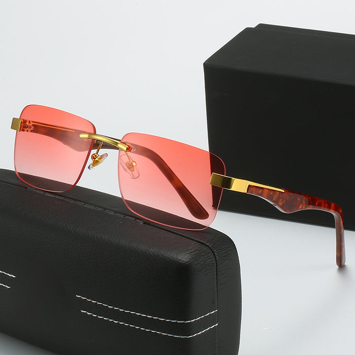 Damen modische Halbrahmenbrille mit elegantem Metall- und Kunststoffmix Karnz