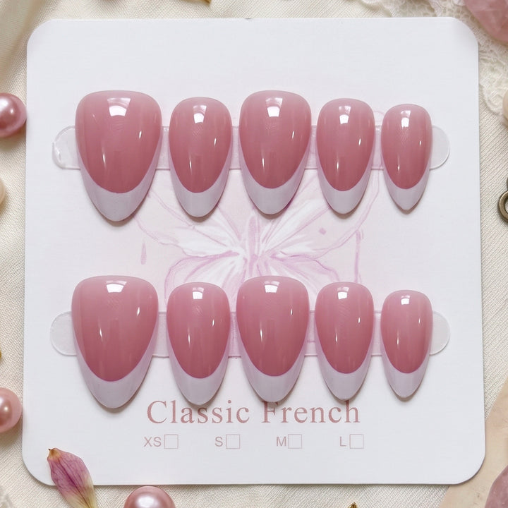 Premium French Tip Press-On Nail Set