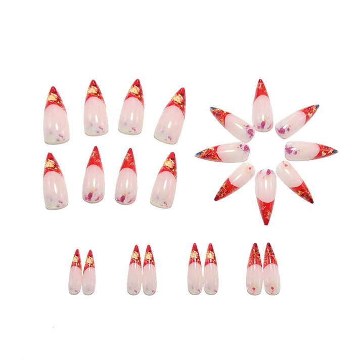 Glitzernde Stiletto-Kunstnägel Karnz