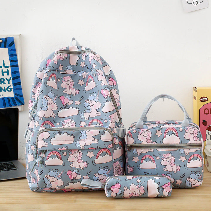 Rucksackset mit Buntem Einhorn-Motiv Karnz