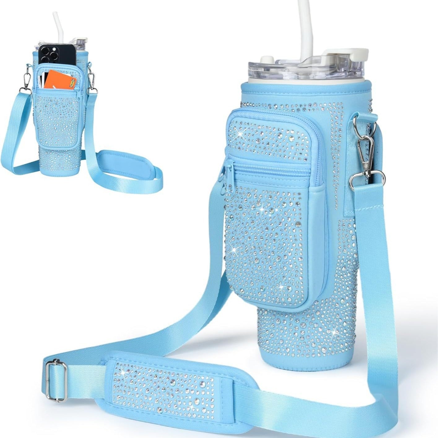 Damen Glitzernde Trinkbehältertasche mit vielseitiger Funktionalität Karnz