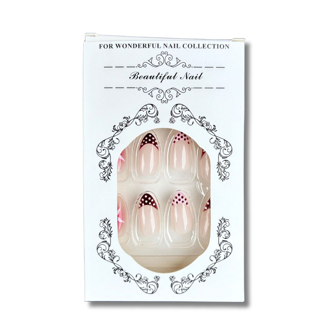 Elegantes Press-On-Nagelset mit künstlerischem Design