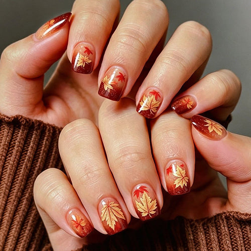 Herbstblatt-Design Nagelkunst Karnz