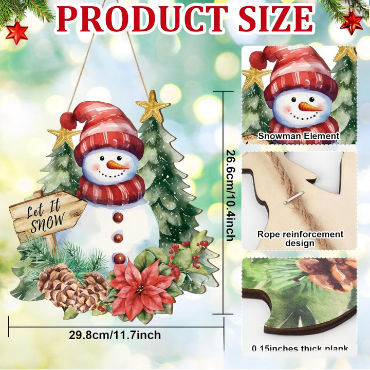 Dekoratives Holzschild mit Wintermotiven Karnz