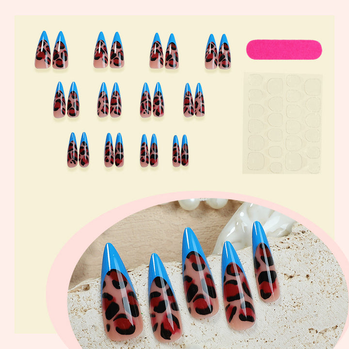 Trendige Tierdruck Press-On Nagelset Karnz