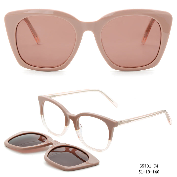 Damen Retro-inspirierte Sonnenbrille mit abnehmbaren Gläsern Karnz