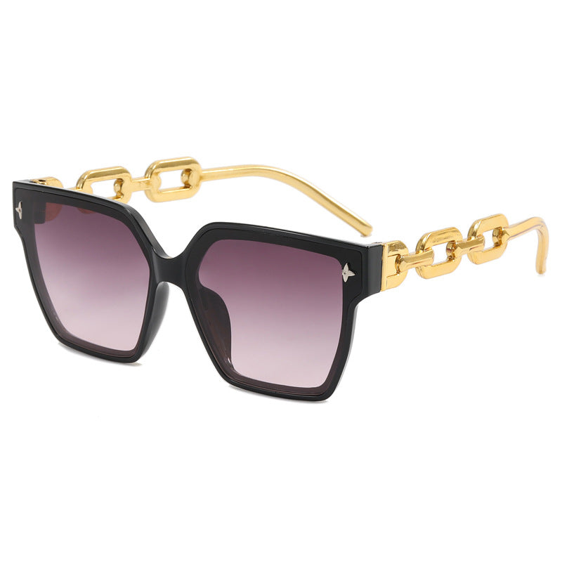 Damen modische quadratische Sonnenbrille mit luxuriösen Akzenten Karnz