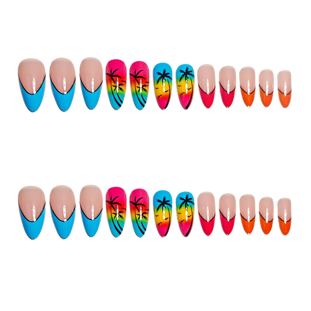 Tropischer Sonnenuntergang Nagelkunst