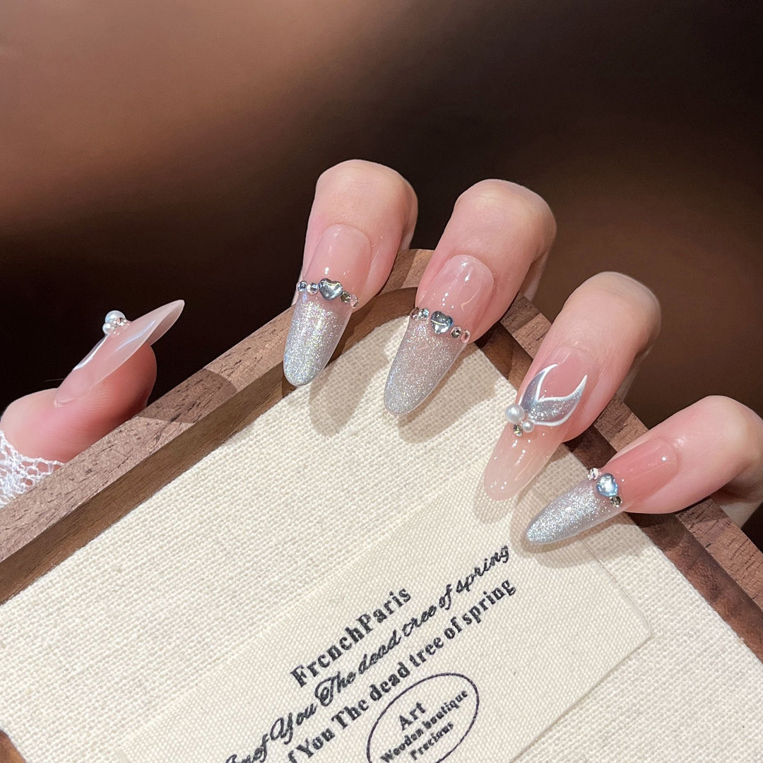 Elegante Lange Stiletto Drucknägel Karnz