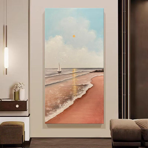 Küstenstrand Sonnenuntergang Leinwandkunst