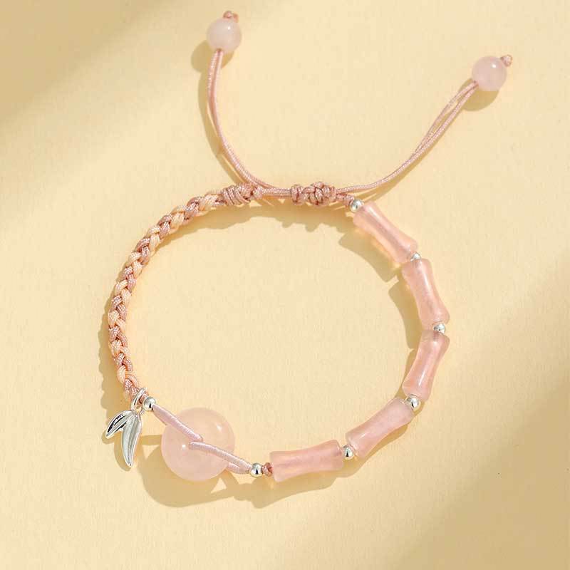 Verstellbares Armband mit Edelstein- und Blatt-Anhänger Karnz