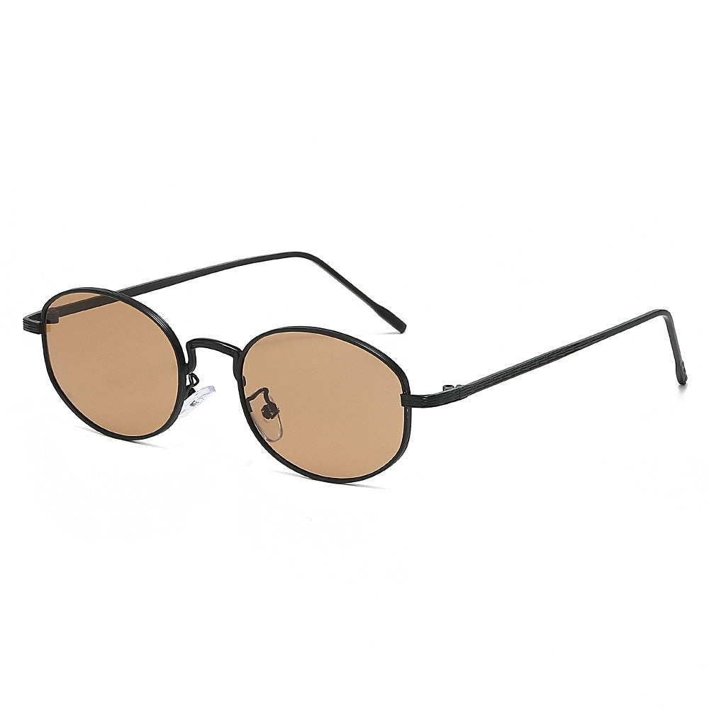 Minimalistische ovale Rahmen-Sonnenbrille Karnz
