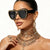 Damen modische Sonnenbrille mit opulentem Kristallrahmen Karnz