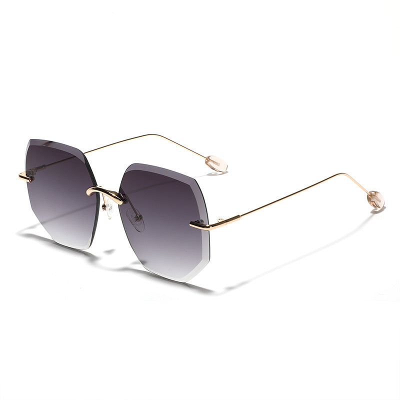 Damen geometrische Sonnenbrille mit hochwertigem Goldrahmen Karnz