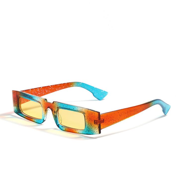 Damen modische geometrische Sonnenbrille mit transparentem Rahmen und polarisierenden Gläsern Karnz