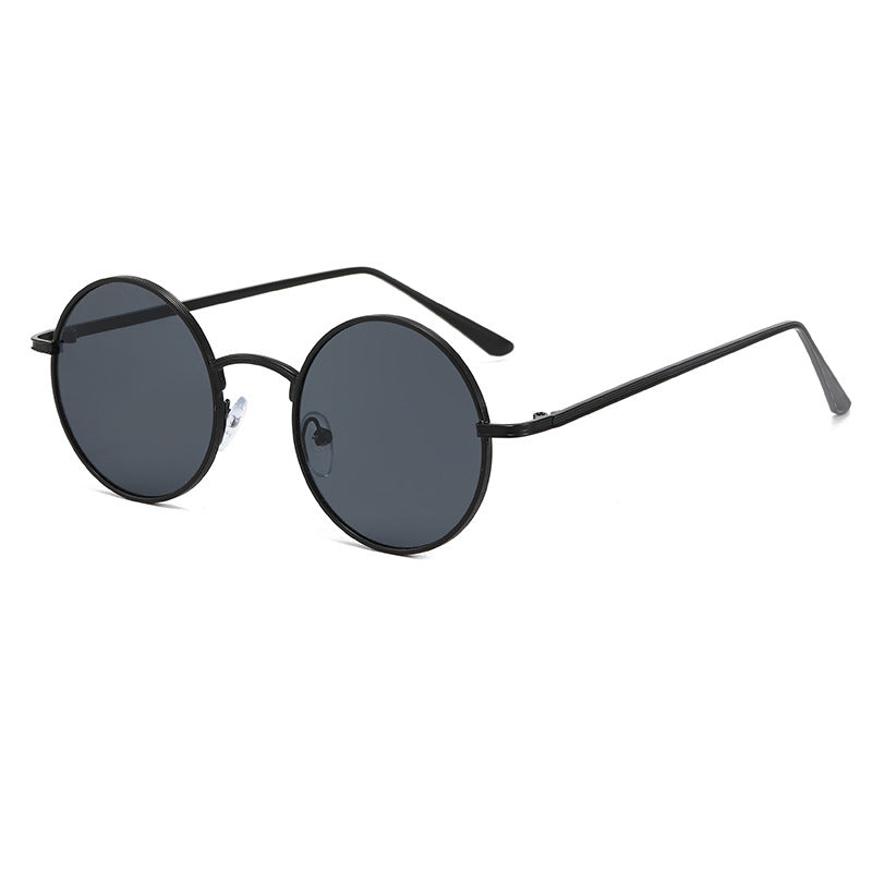 Damen modische Brille mit runden Gläsern und feinem Metallrahmen Karnz