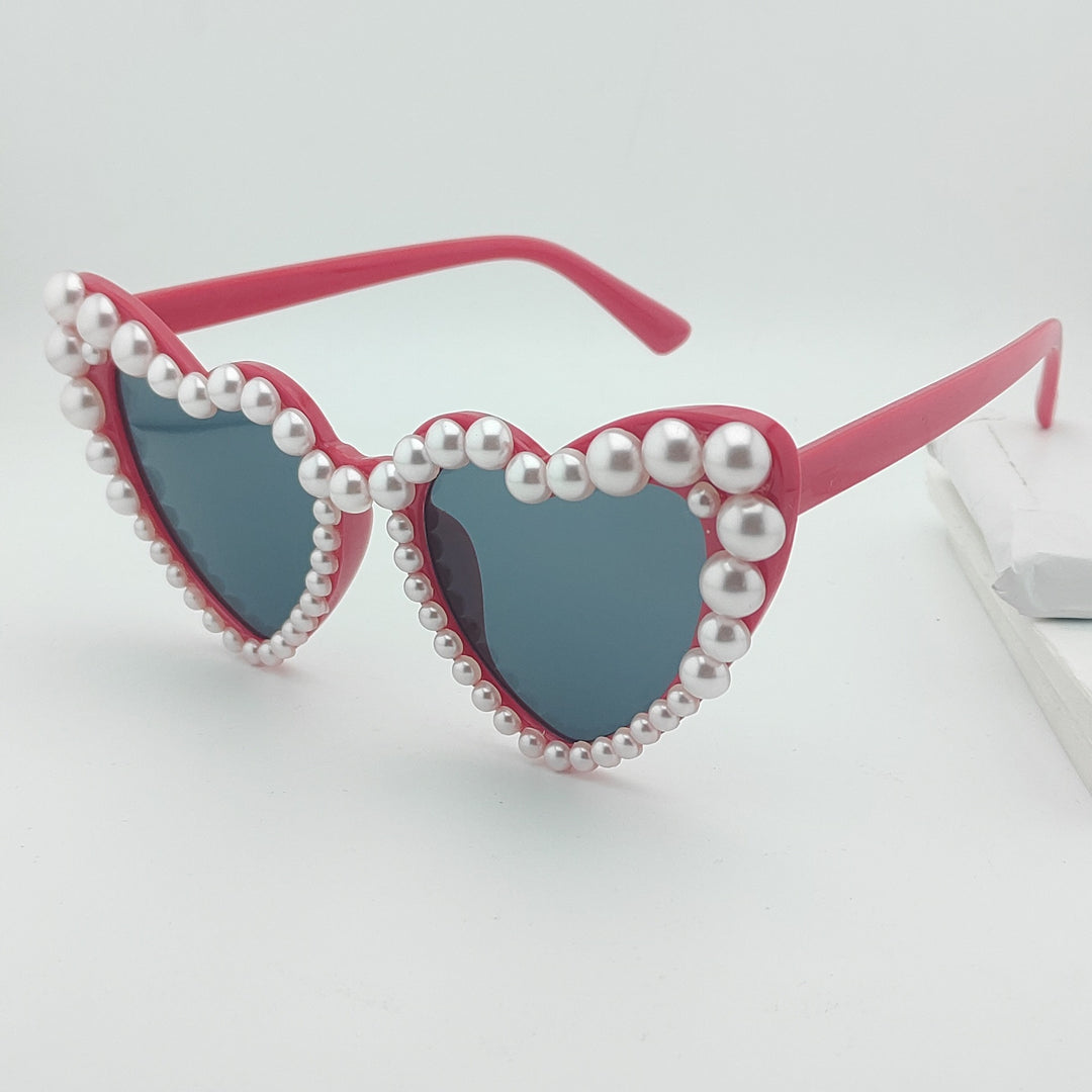 Herzförmige, perlenverzierte Sonnenbrille Karnz