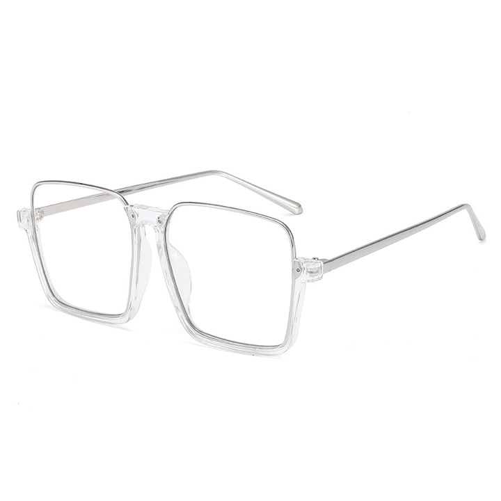 Damen quadratische Sonnenbrille mit transparentem Rahmen und polarisierenden Gläsern Karnz