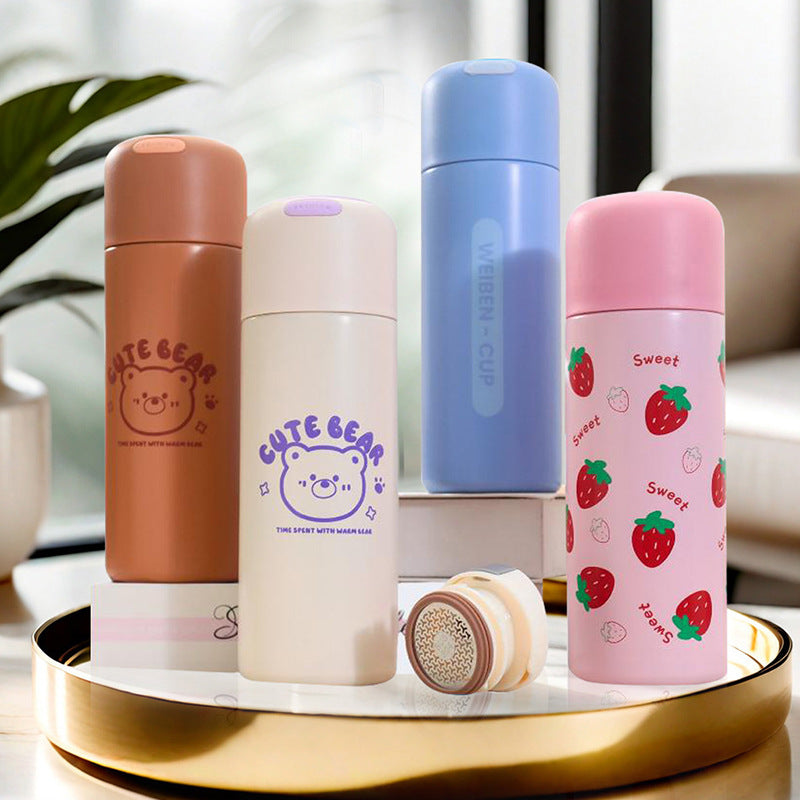 Damen Isolierte Trinkflasche mit fruchtigem Design und ergonomischem Tragegriff Karnz
