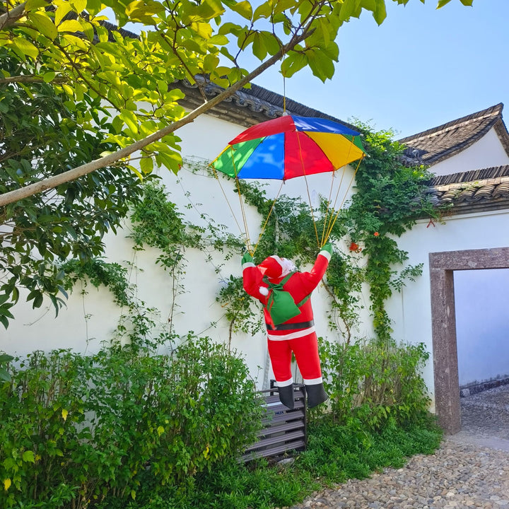 Dekorative Weihnachtsmann Figur mit Fallschirm
