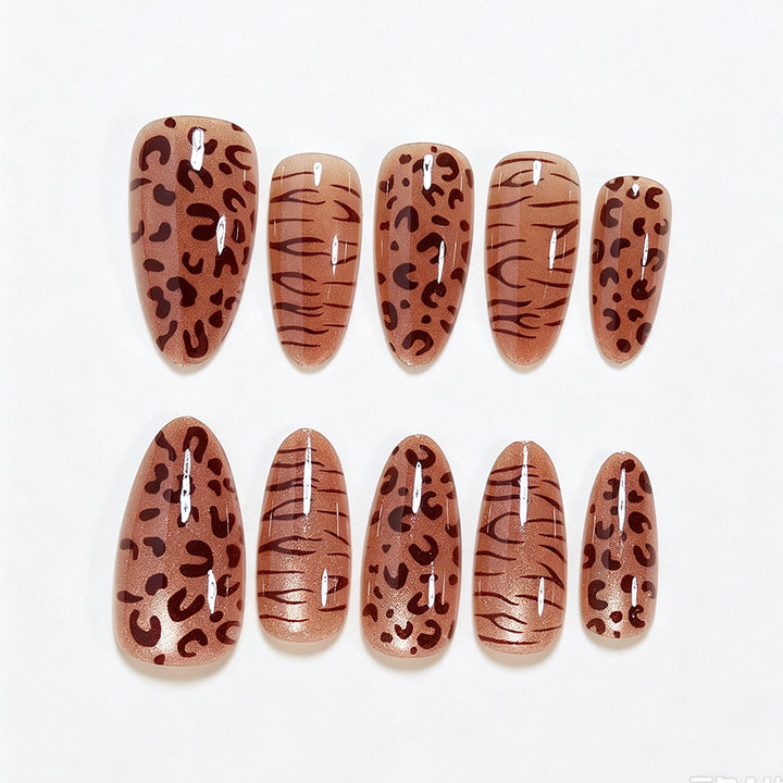 Stylisches Tiermuster Press-On Nail Set Karnz