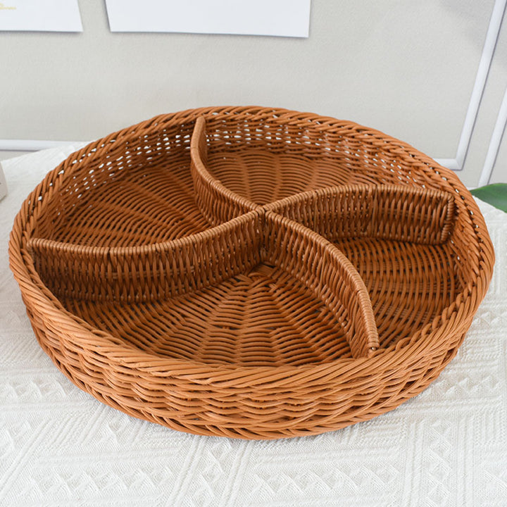 Artisan Woven Round Storage Tray Karnz