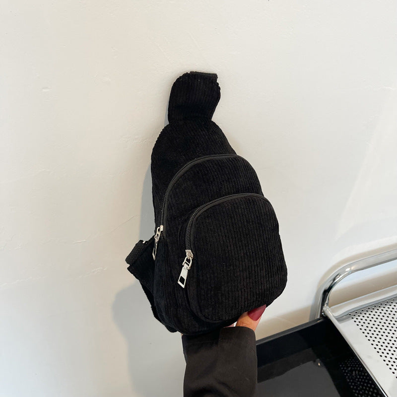 WoMulti-Fächige Corduroy Sling Bag Karnz