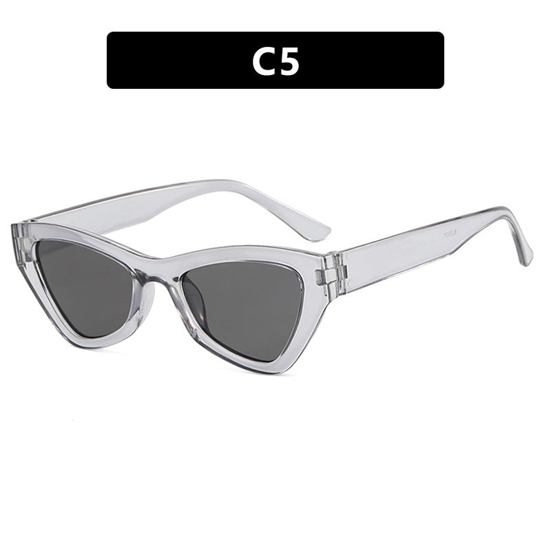 Damen modische Cat-Eye Sonnenbrille mit transparentem Rahmen Karnz
