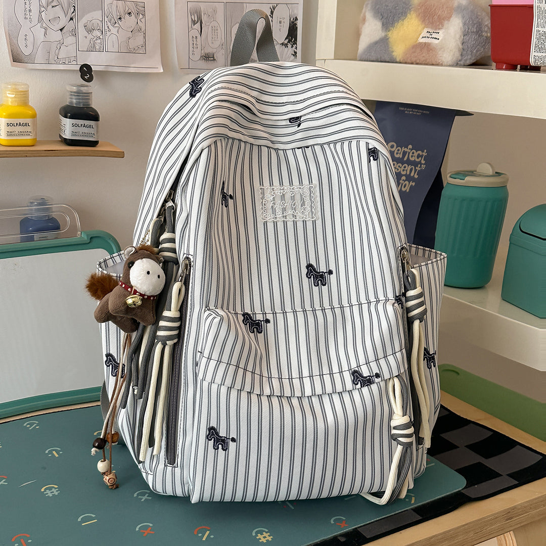 Verspielter Tiermotiv gestreifter Rucksack Karnz