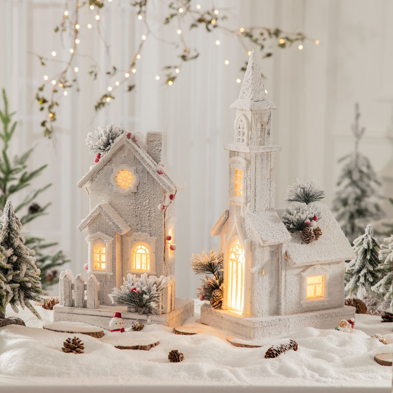 Dekorative Winter Cottage Laterne