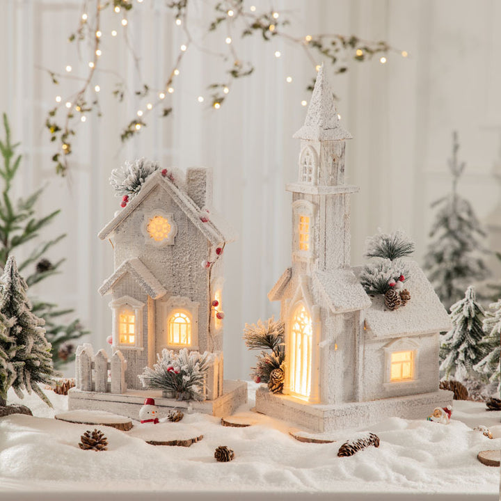 Dekorative Winter Cottage Laterne