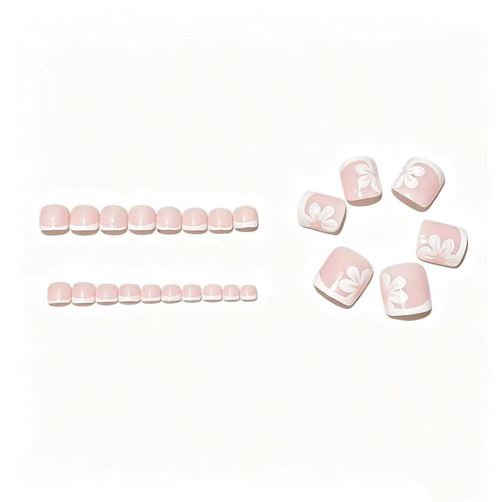 Elegantes French Tip Pediküre Set Karnz