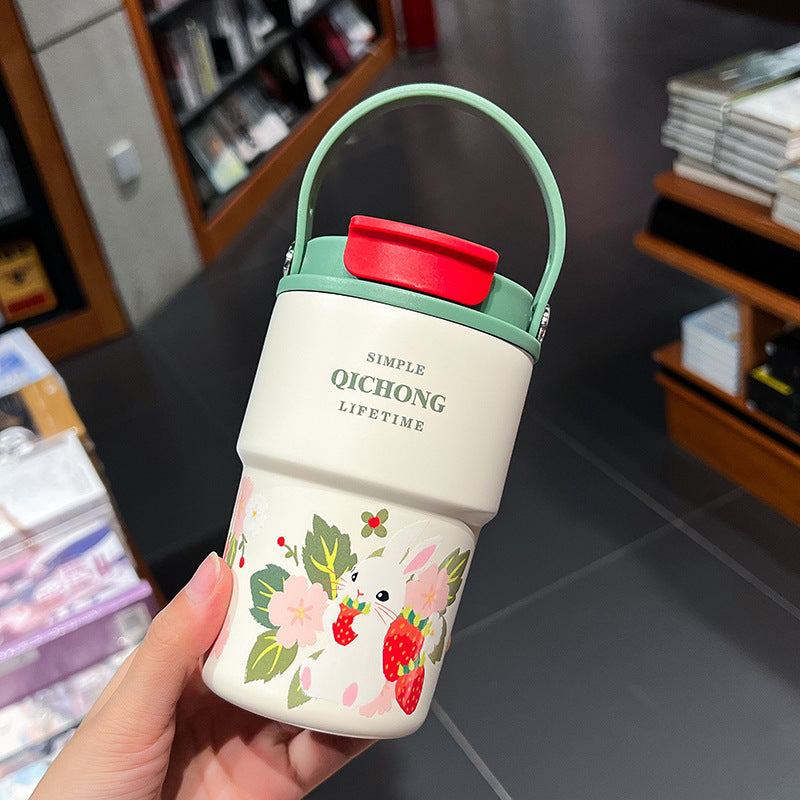 Damen praktische Isoliertrinkflasche mit integriertem Tragegriff Karnz