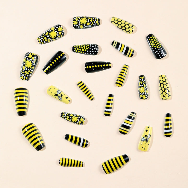 Bee-Inspired Acryl Nagelkunst Karnz