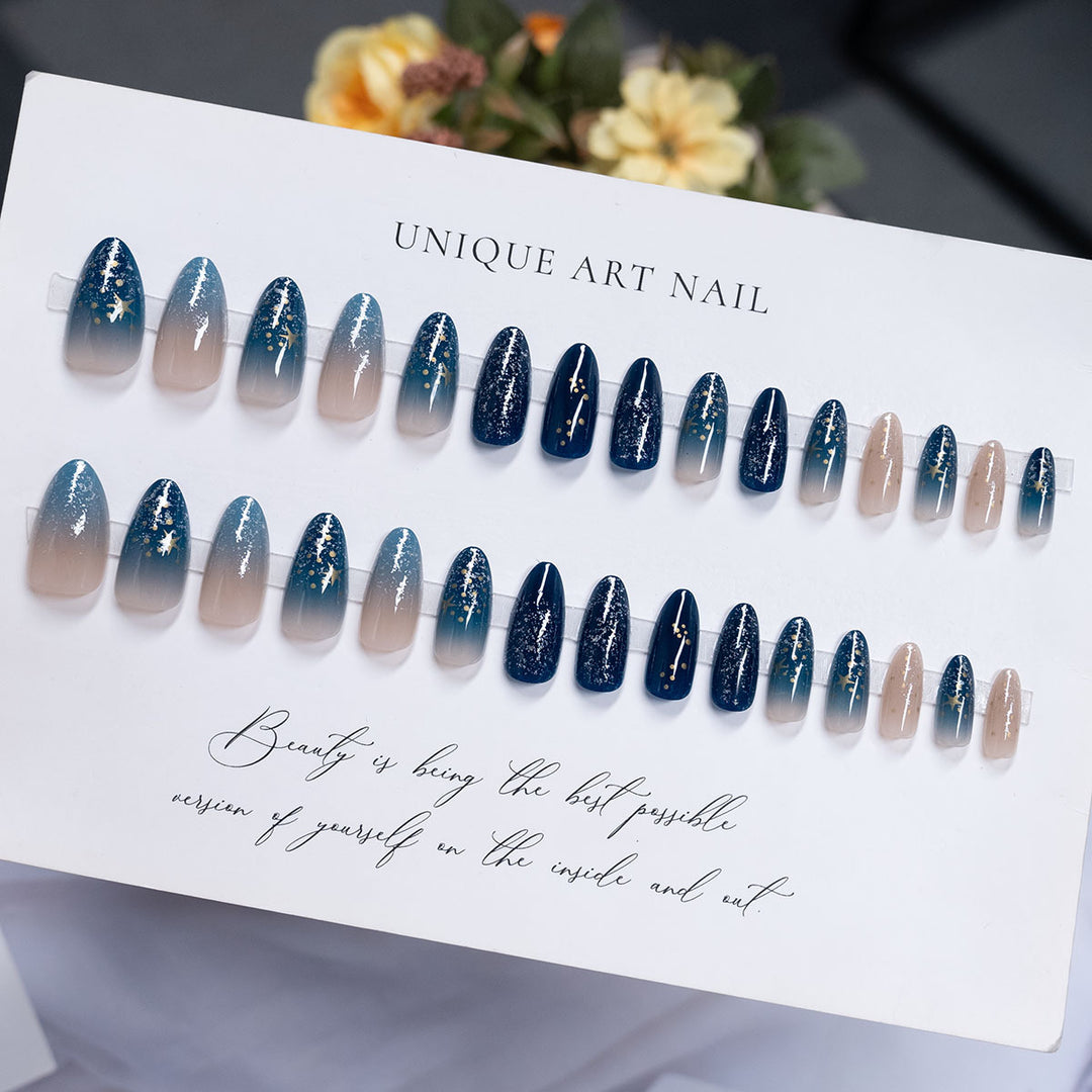 Sternen Nacht Press-On Nageldesign